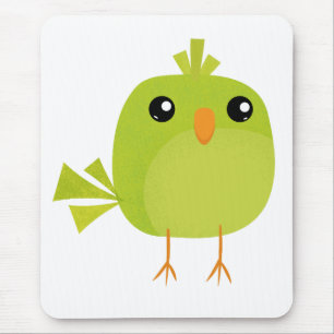 Green Bird Cartoon Mouse Mat