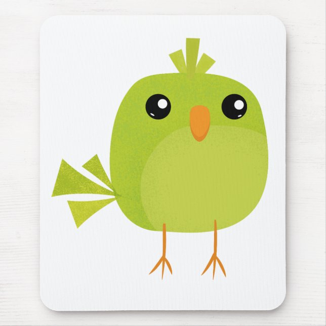 Green Bird Cartoon  Mouse Mat (Front)