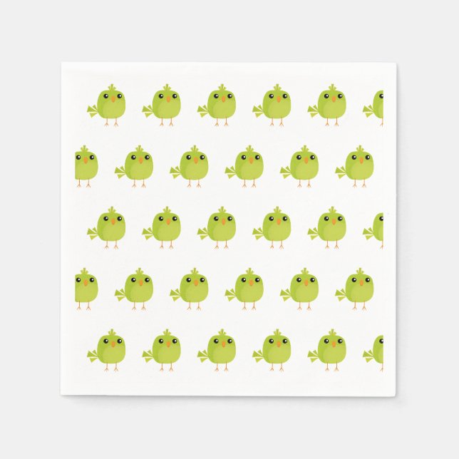 Green Bird Cartoon  Napkin (Front)