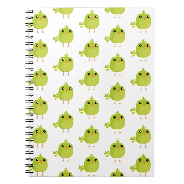 Green Bird Cartoon Notebook (Front)