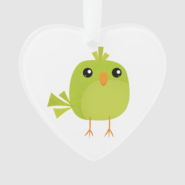 Green Bird Cartoon   Ornament (Front)