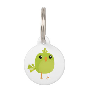 Green Bird Cartoon Pet Tag