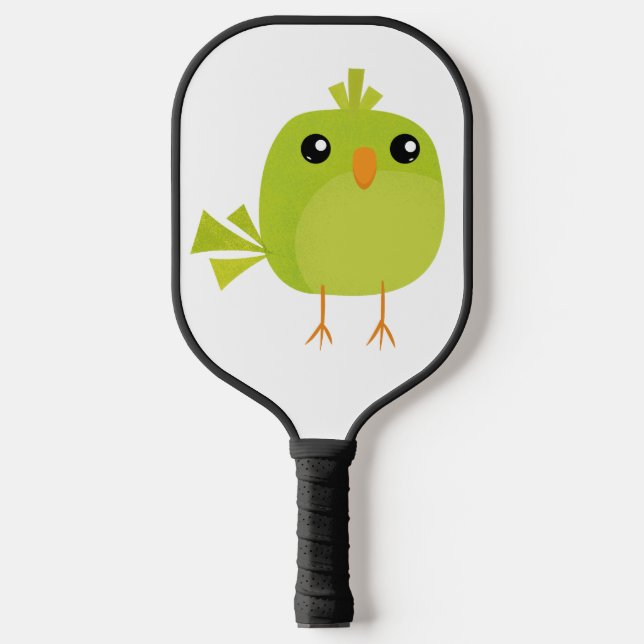 Green Bird Cartoon   Pickleball Paddle (Front)