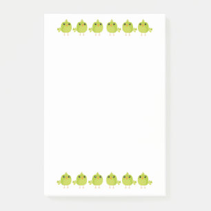 Green Bird Cartoon Post-it Notes