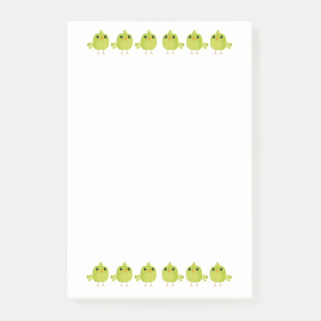 Green Bird Cartoon   Post-it Notes (Front)