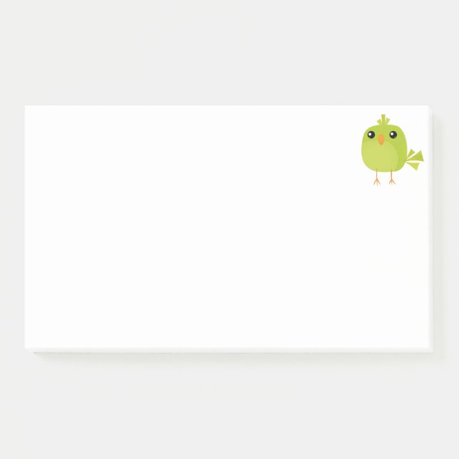 Green Bird Cartoon   Post-it Notes (Front)