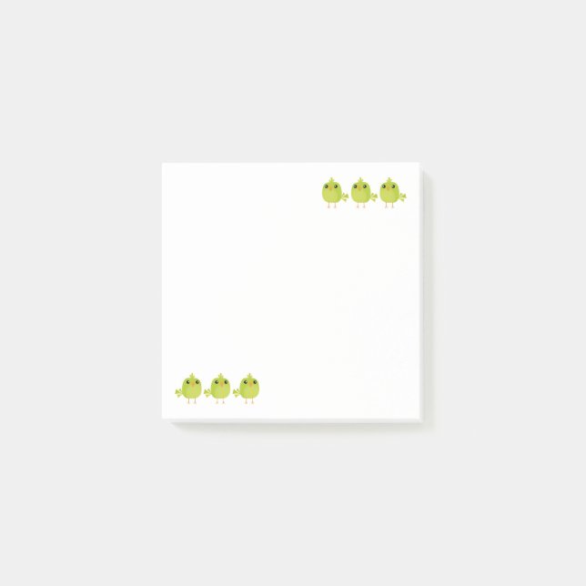 Green Bird Cartoon   Post-it Notes (Front)