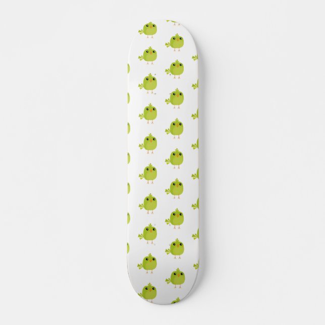 Green Bird Cartoon   Skateboard (Front)