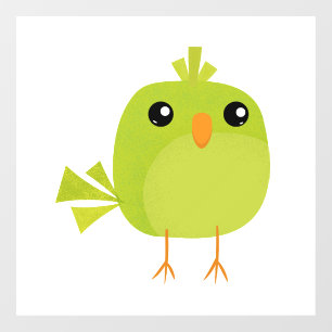 Green Bird Cartoon Window Cling