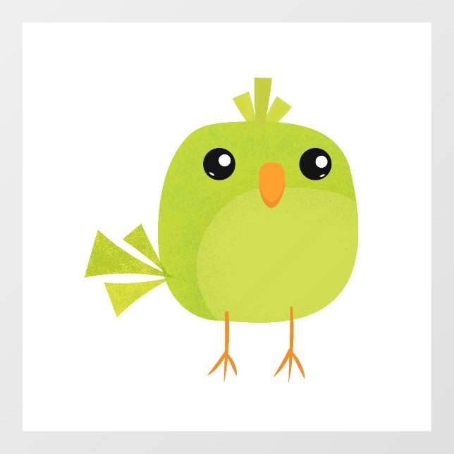 Green Bird Cartoon   Window Cling (Sheet)
