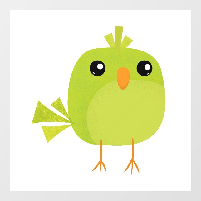 Green Bird Cartoon   Window Cling (Sheet)