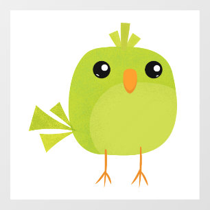 Green Bird Cartoon Window Cling