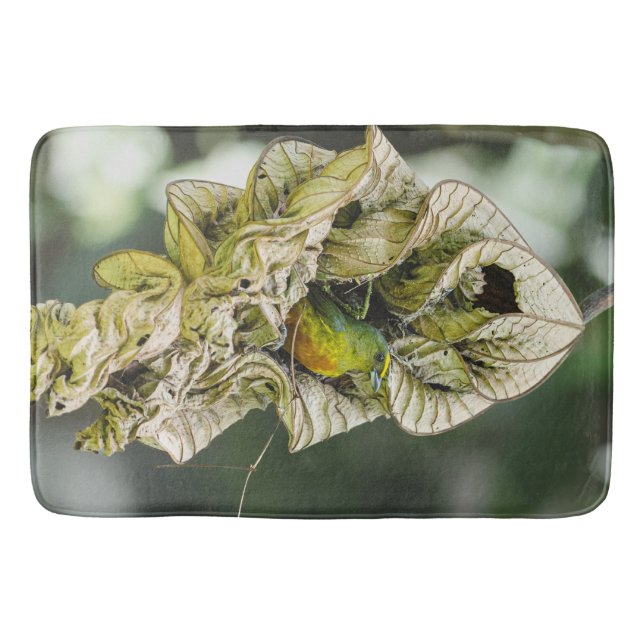 Green Bird, Euphonia Belise Photography Bath Mat (Front)