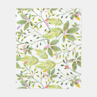 Green bird garden  fleece blanket