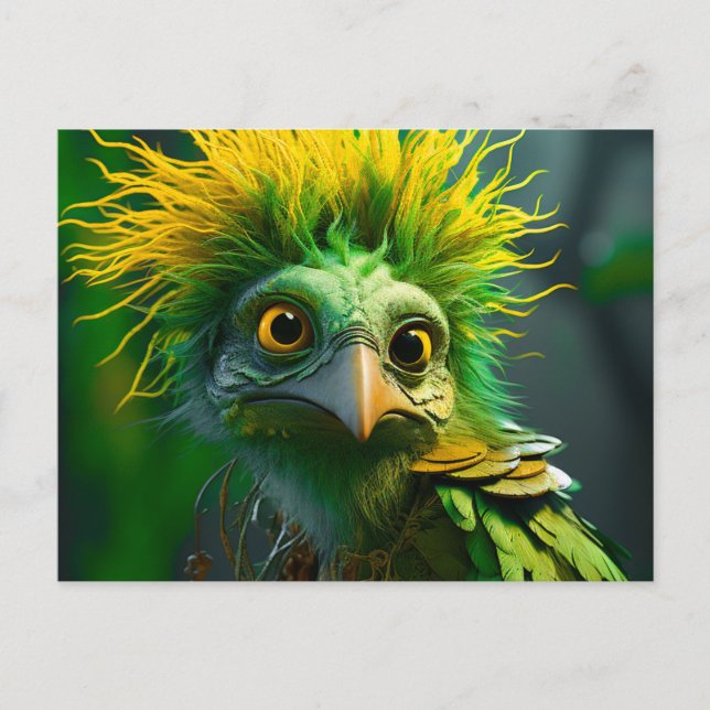 Green Bird Holiday Postcard (Front)