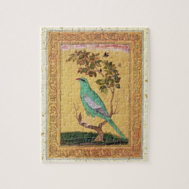 Green Bird, Mughal (gouache on paper) Jigsaw Puzzle (Vertical)