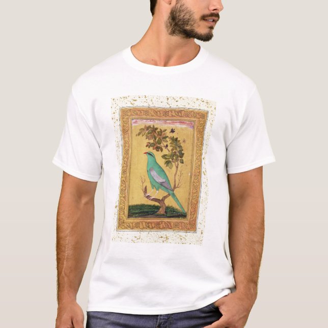 Green Bird, Mughal (gouache on paper) T-Shirt (Front)