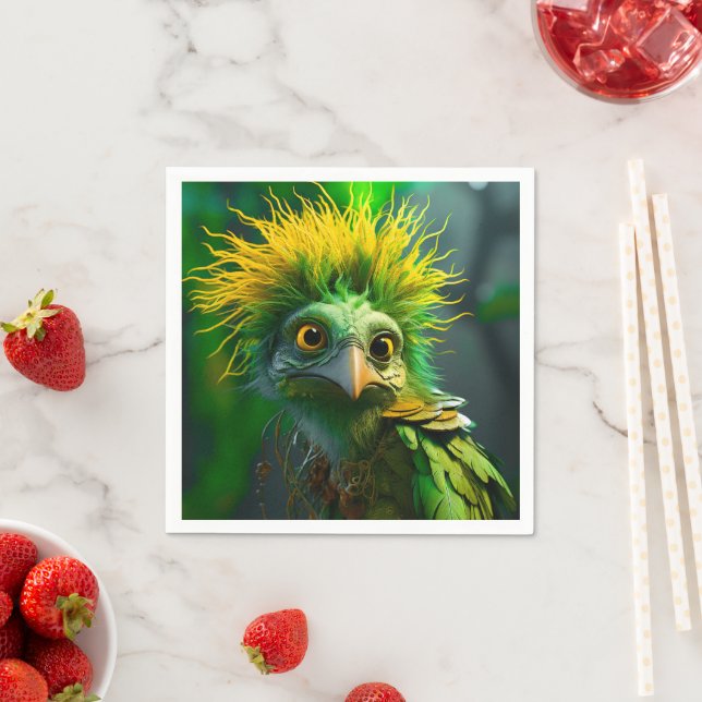 Green Bird Napkin (Insitu)