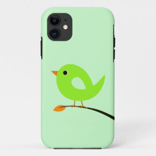 Green Bird on Branch iPhone 11 Case