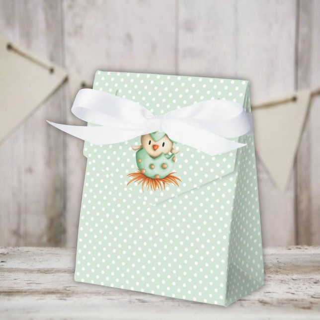 Green Bird Polka Dot Favour Box (Creator Uploaded)