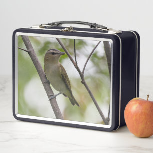 Green Bird, Red-Eyed Vireo, Canadian Photography Metal Lunch Box