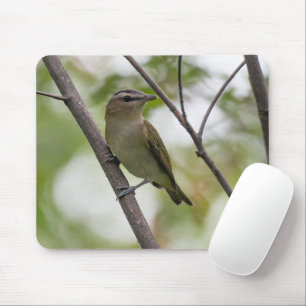Green Bird, Red-Eyed Vireo, Canadian Photography Mouse Mat