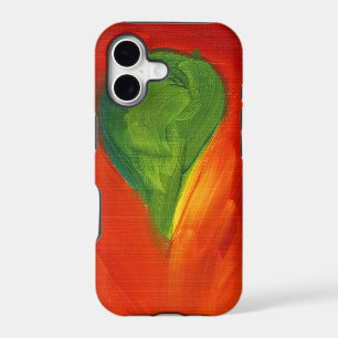 Green Bird with Love Flowing Around It