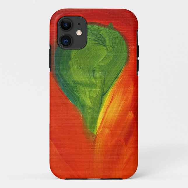 Green Bird with Love Flowing Around It Case-Mate iPhone Case (Back)