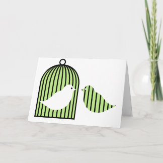 Green birdcage holiday card