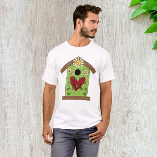 Green Birdhouse with Heart and Daisies  T-Shirt