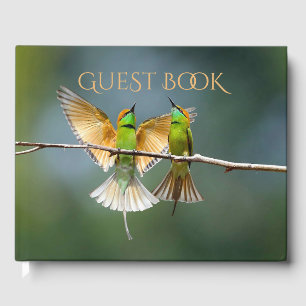 Green Birds Frolic in the Trees Photograph Guest Book