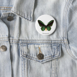 Green Birdwing Butterfly 6 Cm Round Badge