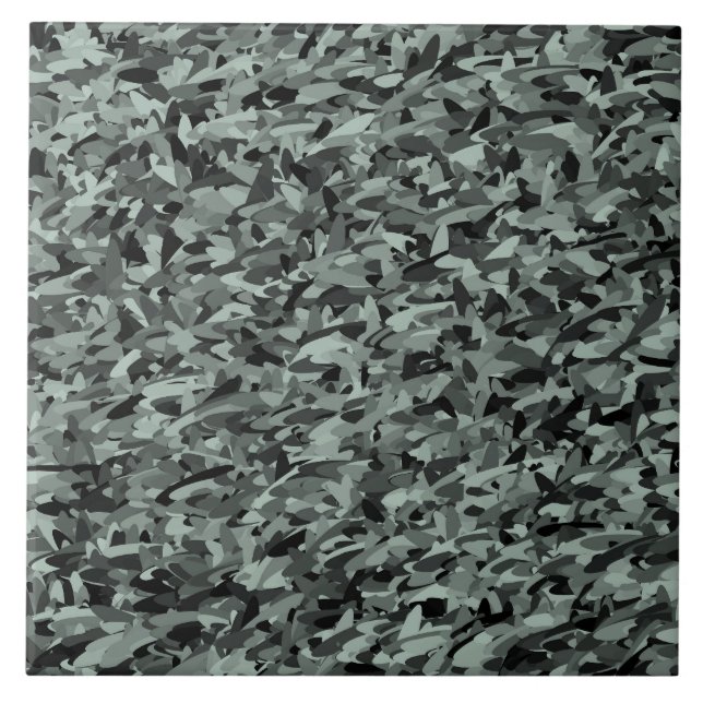 Green Black Abstract Pattern Tile (Front)
