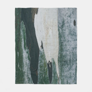 Green, black, and beige painting fleece blanket