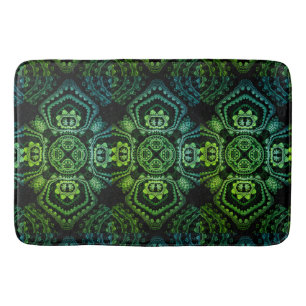 Green, Black and Blue  Bohemian Bath Mat