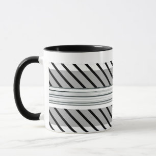 Green, Black and grey striped pattern mug