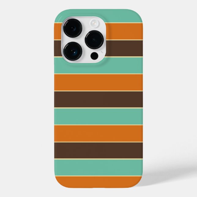 Green, black and orange stripes pattern Case-Mate iPhone case (Back)