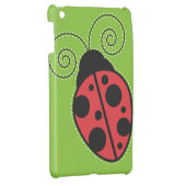 Green, Black and Red Ladybug iPad Mini Case (Back Right)