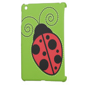 Green, Black and Red Ladybug iPad Mini Case (Back Left)