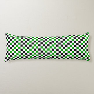 Green Black and White Chequered Body Cushion