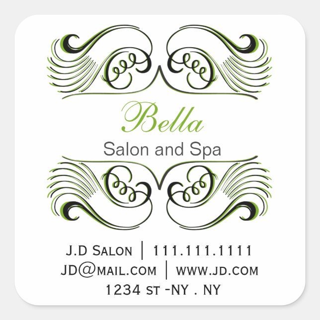 green black and white Chic Business stickers (Front)