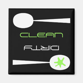 Green, Black and White, Clean or Dirty Dishwasher Magnet
