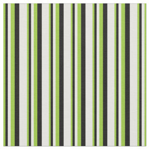 Green, Black, and White Striped Pattern Fabric