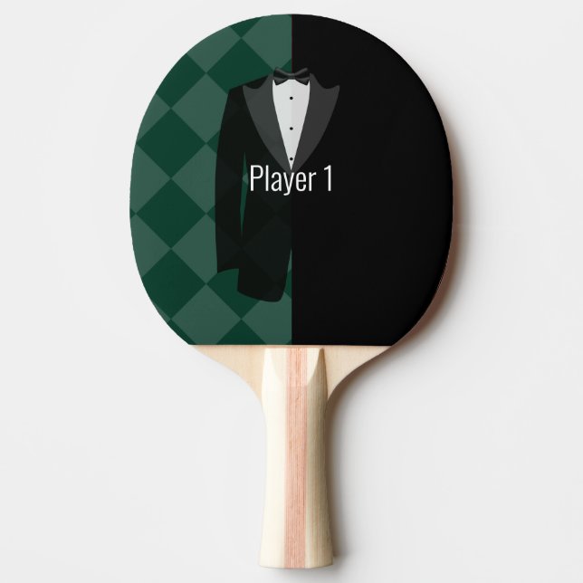 Green & black bachelor party beer pong paddle (Front)