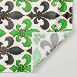 Green Black Baroque Fleur-de-lis Pattern Design  Tapestry