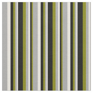 Green, Black, Beige, and Dark Grey Coloured Lines Fabric
