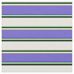 Green, Black, Beige, Slate Blue & Dark Slate Grey Fabric