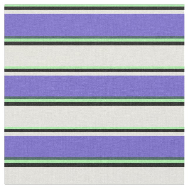 Green, Black, Beige, Slate Blue & Dark Slate Grey Fabric (Close Up)
