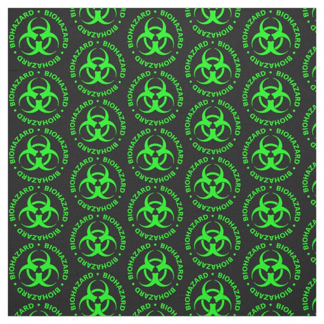 Green & Black Biohazard Symbol Fabric (Swatch)
