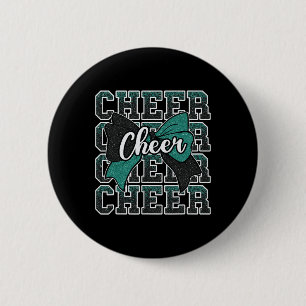 Green Black Bow Cheer Sport Cheerleader Cheerleadi 6 Cm Round Badge